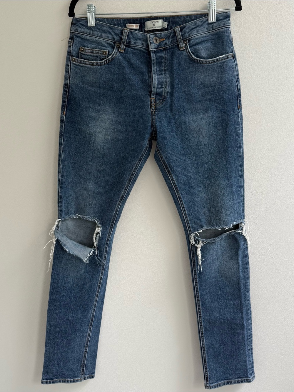Topman stretch Slim Ripped Knee Jeans